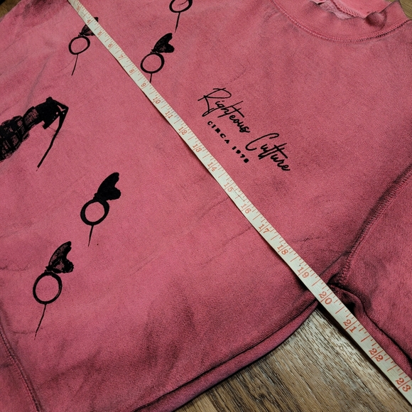 Nwt! Righteous Culture "Cost of Freedom" Distressed Oversized Crewneck Sz S - Picture 5 of 8